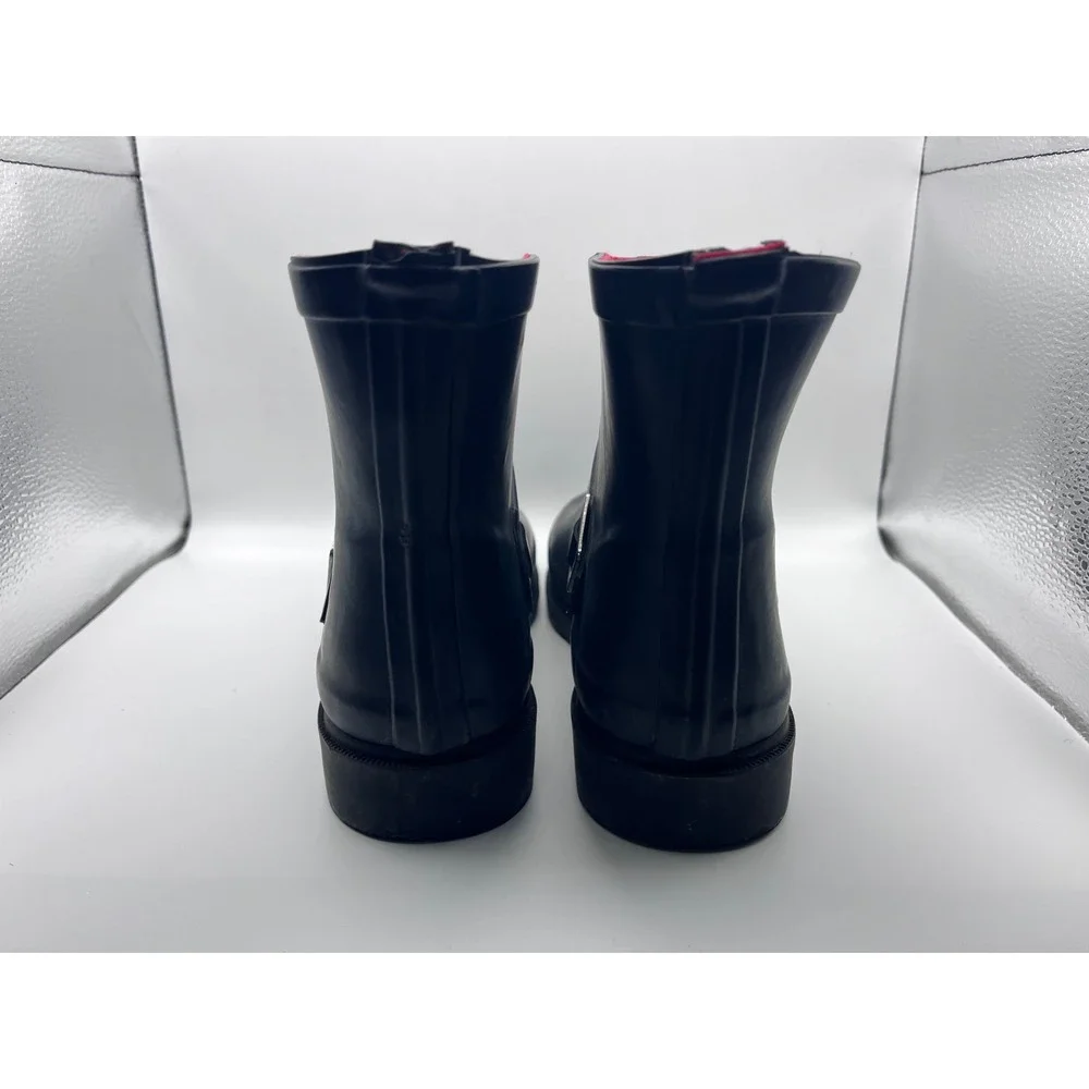 Capelli New York Black Rain Boots Ankle Boots With Buckle Detail Size 7